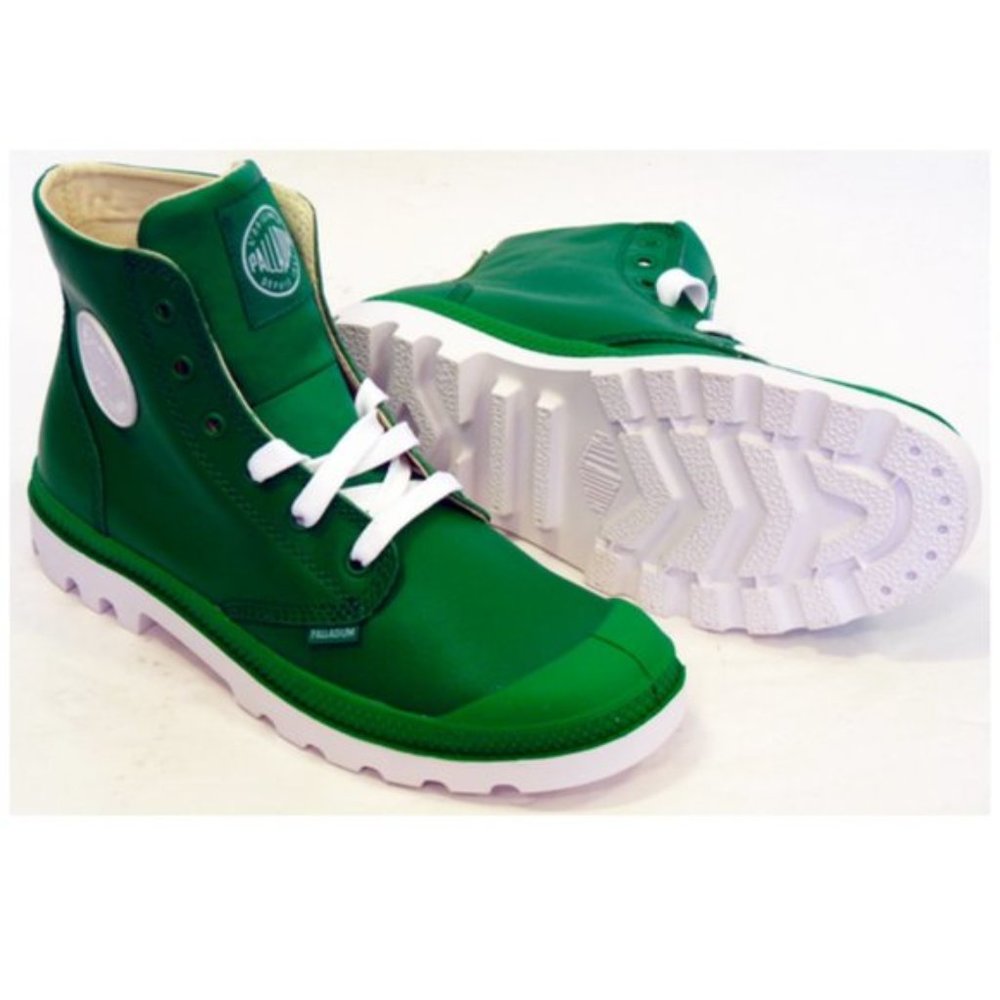 Palladium Retro Green Leather Indi Hi Top Boots